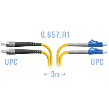 Патчкорд оптический LC/UPC-FC/UPC SM G.657.A1 Duplex 3 метра