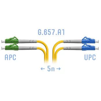 Патчкорд оптический LC/UPC-LC/APC SM G.657.A1 Duplex 5 метров