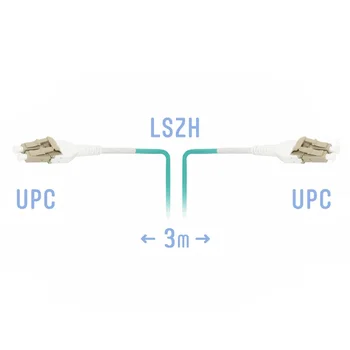 Патчкорд оптический LC/UPC-LC/UPC MM (OM3) Duplex Uniboot Flat Clip 3 метрa