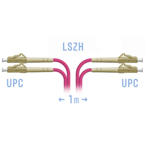Патчкорд оптический LC/UPC-LC/UPC MM (OM4) Duplex 1 метр