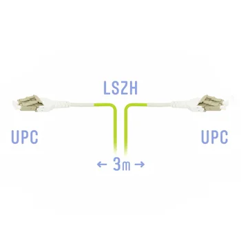 Патчкорд оптический LC/UPC-LC/UPC MM (OM5) Duplex Uniboot Flat Clip 3 метрa