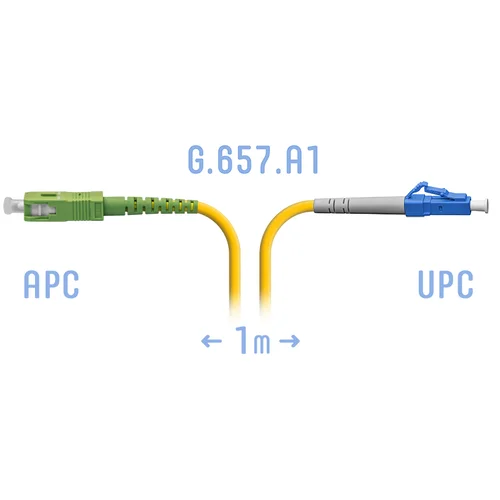 Патчкорд оптический LC/UPC-SC/APC SM G.657.A1 1 метр