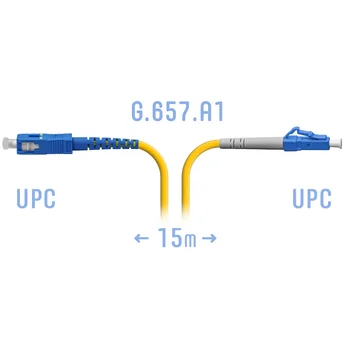 Патчкорд оптический LC/UPC-SC/UPC SM G.657.A1 15 метров