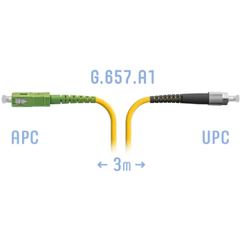 Патчкорд оптический SC/APC-FC/UPC SM G.657.A1 3 метра