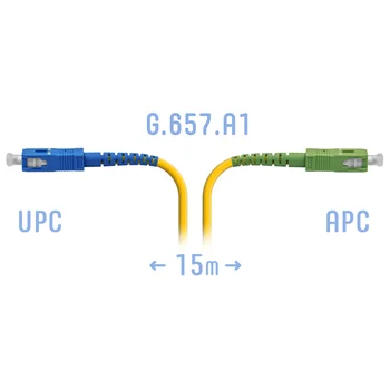 Патчкорд оптический SC/UPC-SC/APC SM G.657.A1 15 метров