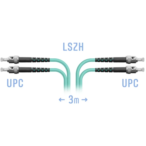 Патчкорд оптический ST/UPC MM Duplex 3метра