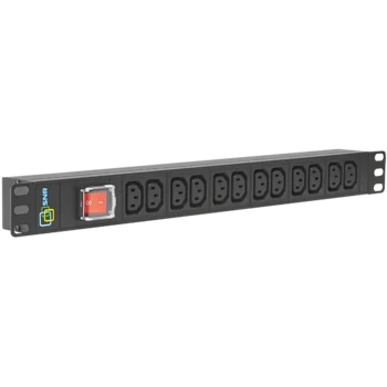 Блок электрических розеток на 12 гнезд IEC320 C13, без шнура питания с вилкой C14