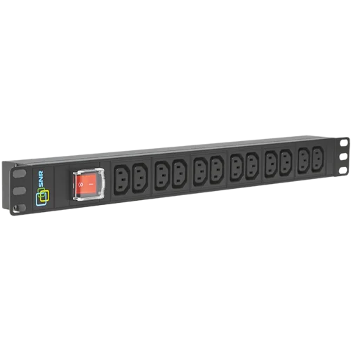 Блок электрических розеток на 12 гнезд IEC320 C13, без шнура питания с вилкой C14