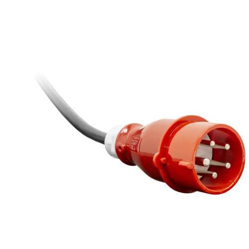 Блок электрических розеток на 30 гнезд Schuko, шнур питания 3 м 5x2,5мм2 с вилкой IEC 60309 16A 3P+N+E 1544x50x44.4мм