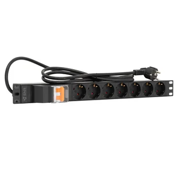 Блок розеток серии SNR-PDU базовый на 7хSchuko, шнур питания 1.8 м 3x1.5 мм² с вилкой Schuko, с защитой от перегрузки, 16A