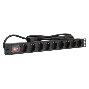 Блок розеток серии SNR-PDU базовый на 9хSchuko, шнур питания 2 м 3x1.5 мм² с вилкой C14, 10A