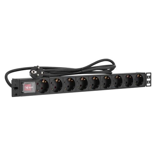 Блок розеток серии SNR-PDU базовый на 9хSchuko, шнур питания 2 м 3x1.5 мм² с вилкой Schuko, 16A