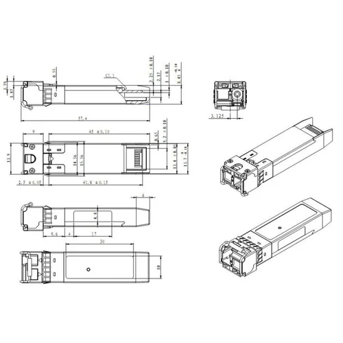 Модуль SFP+ WDM, дальность до 20км (12dB), 1330нм
