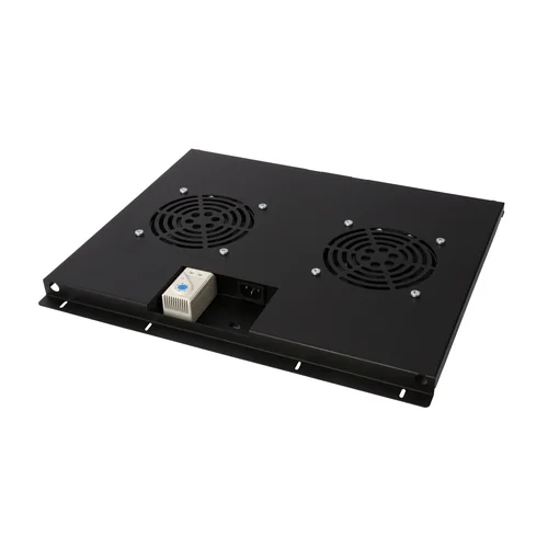 Блок вентиляторов для шкафов TFC глубиной 600мм, 2 вентилятора с терморегулятором, черный