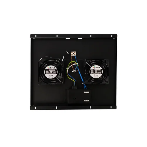 Блок вентиляторов для шкафов TFC глубиной 600мм, 2 вентилятора с терморегулятором, черный
