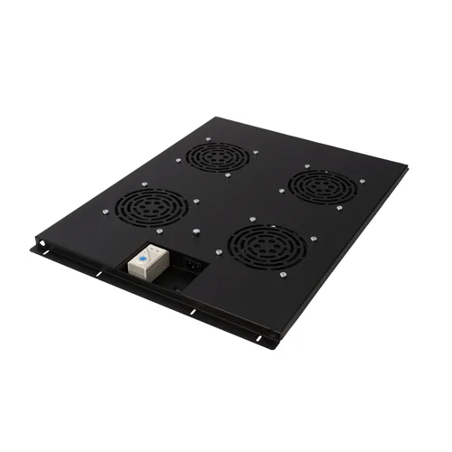 Блок вентиляторов для шкафов TFC глубиной 960мм, 4 вентилятора с терморегулятором, черный