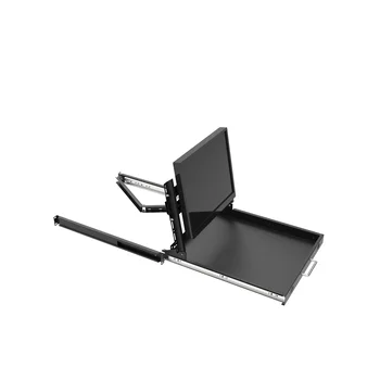 Полка выдвижная для монитора в шкафы глубиной 800мм (глубина полки 550мм), цвет черный (SNR-SHELF-MONITOR-550)