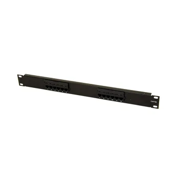 Коммутационная панель SNR, 19" неэкранированная, 1U, 12 портов, cat.5e, горизонтальная заделка