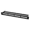 Коммутационная панель SNR, 19" для модулей KeyStone, незагруженная, неэкранированная, 1U, 24 порта, разборная, порты без шторок