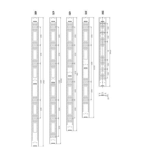 Вертикальный кабельный органайзер для PDU, высотой 47U