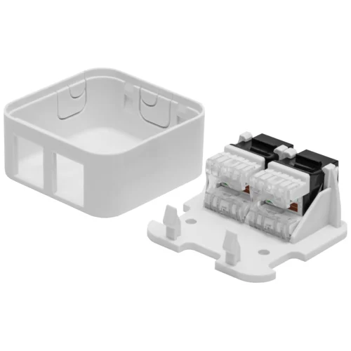 Абонентская розетка SNR, накладная, под модули Keystone, 2 порта