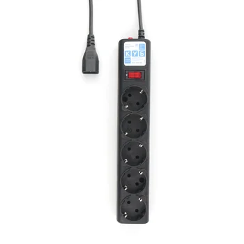 Ф-удлинитель, PC 0,5м, 5р, черн. 10А, UPS(C14), SPG5-В1