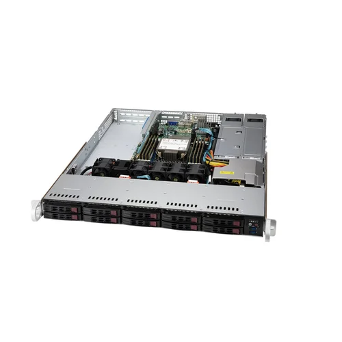 Платформа Supermicro 1U SYS-110P-WTR, До одного процессора Intel Xeon Scalable, DDR4, 10x2,5" HDD SATA, 2x10GBase-T