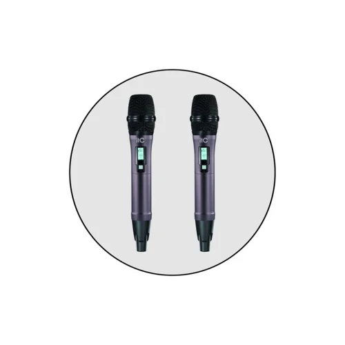 Система радиомикрофонная ITC T-521UH двухканальная, приёмник + 2 ручных микрофона