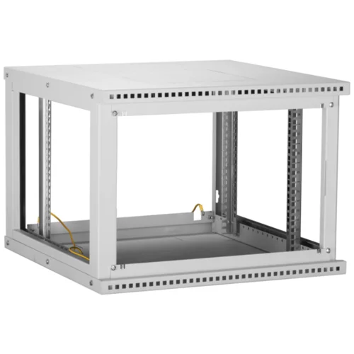 Настенный разборный шкаф TLK 19", 12U, стеклянная дверь, Ш600хВ569хГ600мм, 2 пары монтажных направляющих, серый