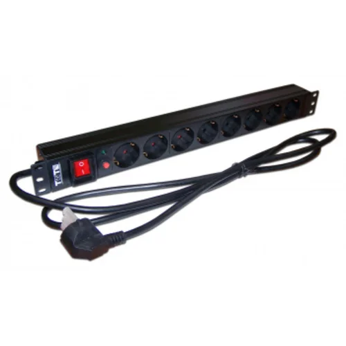 Блок распределения питания Lanmaster TWT-PDU19-16A8P-3.0 гор.размещ. 8xSchuko базовые 16A Schuko 3м